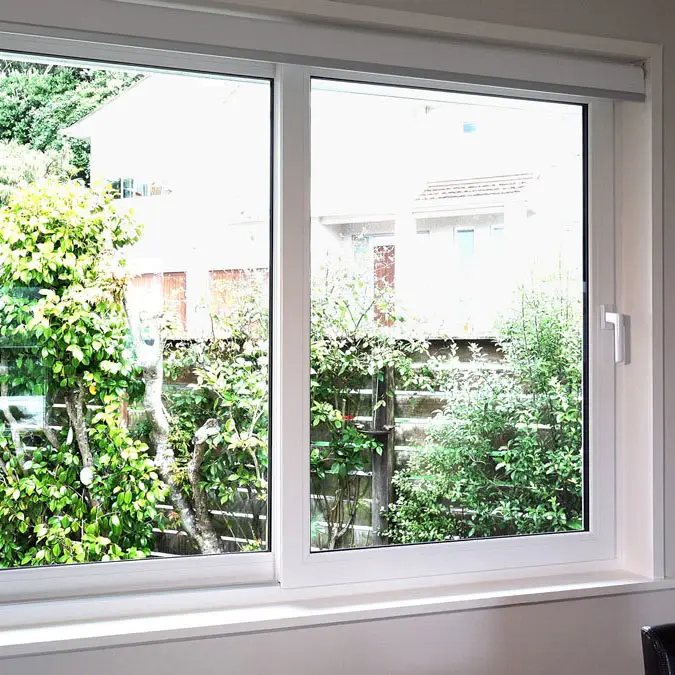 Sliding window looking out onto garden